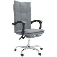 Helloshop26 Chaise fauteuil siège pivotante de inclinable de bureau informatique étude clair tissu gris 02_0024236