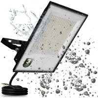 LUMILED Projecteur à LED avec lentille 200W super lumineux Projecteur d'extérieur 22000 lm Projecteur à LED pour l'extérieur IP65 étanche IK05 4000K blanc neutre Projecteurs noirs