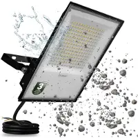 LUMILED Projecteur à LED avec lentille 150W Super lumineux Projecteur d'extérieur 16500 lm Projecteur à LED pour l'extérieur IP65 étanche IK05 4000K blanc neutre Projecteurs noirs