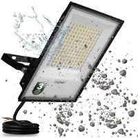 LUMILED Projecteur à LED avec lentille 100W super lumineux Projecteur d'extérieur 11000 lm Projecteur à LED pour l'extérieur IP65 étanche IK05 4000K blanc neutre Projecteur noir