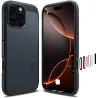 Spigen Tough Armor T (Apple iPhone 16 Pro Max), Coque pour téléphone portable, Noir, Bleu