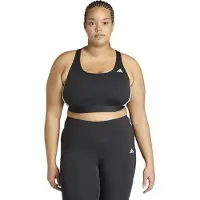 Adidas Optime Essentials 3 Stripes Plus Medium Impact Sports Bra Noir 1X Femme
