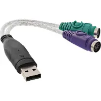 InLine Convertisseur USB vers PS/2, USB mâle vers 2x PS/2 femelle pour souris + clavier