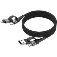 Ansmann 1700-0188 Câble magnétique 4-en-1 pour données et recharge, 1,2 m, noir