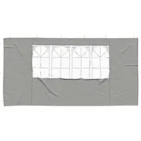 vidaXL Tente de fête, paroi latérale, 2 pièces, 400 x 195 cm, gris clair, en polyéthylène et acier