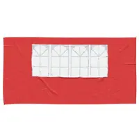vidaXL Tente de fête, parois latérales, 2 pièces, 400 x 195 cm, rouge, en polyéthylène et acier