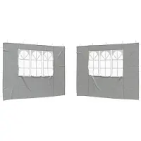 vidaXL Tente de fête, panneaux latéraux, 2 pièces, 300 x 195 cm, gris clair, en polyéthylène et acier