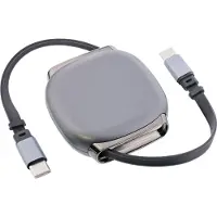 InLine Câble USB-C dans boîtier, rétractable, 100W, 0,80m, noir/gris