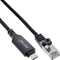 InLine USB 3.2 Netzwerkadapter Kabel, Gigabit, USB-C zu RJ45 Stecker, 5m (33381B)