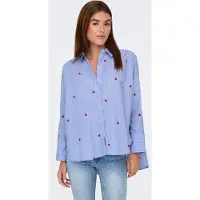 ONLY Chemisier 'ONLNew Lina Grace' bleu clair / rouge / blanc