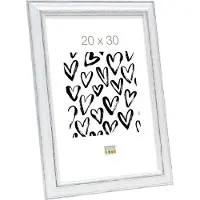 Deknudt Cadre photo blanc avec accent marron 20x30 S221H3