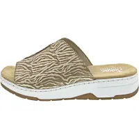 Rieker Chaussons d'intérieur en daim pour femmes, modèle "Nabukino", couleur or, type pantoufle, pour un usage quotidien