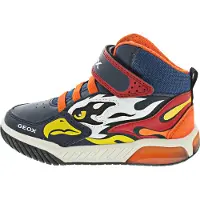 Geox Jenk Boy : chaussures pour garçons, bottines à lacets, style sneaker, couleur bleue, pour un usage quotidien