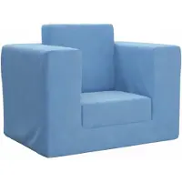 vidaXL Canapé-lit pour enfants Bleu Peluche douce