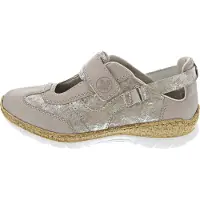 Rieker Damen Slipper Grau/Beige