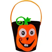 Widmann Seau à citrouille Bonbons ou farces noir/orange (1 pcs)