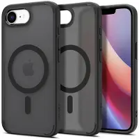 Spigen Crystal Hybrid (MagFit) (Apple iPhone 16e), Coque pour téléphone portable, Noir, Transparent