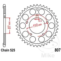 JT Sprockets 525 Jtr807.44 Steel Rear Sprocket Argenté 44t