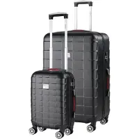 Monzana Set de 2 valises rigides Exopack noires M/XL de 38L et 105L