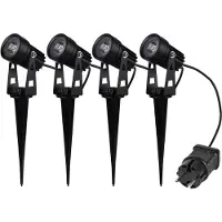 Chilitec Lampes de jardin Set 4 projecteurs pour extérieur IP65 3000K