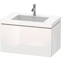 Duravit L-Cube c-bonded Ensemble suspendu, 1 tiroir, sans trop-plein, 1 trou pour robinet, 800x500x480mm, LC6917O2222