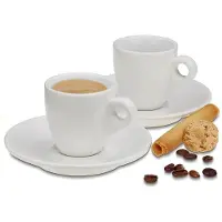 kela Tasse à espresso avec soucoupe set de 4 pièces MATTIA blanc KL-12748