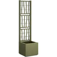 vidaXL Jardinière avec treillis vert 36 x 36 x 140 cm PP