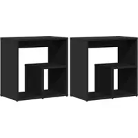 vidaXL Tables d'appoint 2 pcs noir 50x30x50 cm bois d’ingénierie