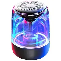 INF Enceinte Bluetooth 5.3 portable avec lumière LED – Design transparent, expérience sonore sans fil Le noir