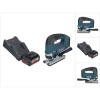 Bosch Scie sauteuse sans fil GST 18V-125 B Professional 18 V 125 mm sans balais + 1 batterie 4,0 Ah + chargeur