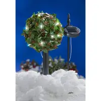BURI LED Arbre solaire Ilex Houx Éclairage de jardin Décoration de Noël Plante artificielle