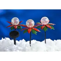 BURI Étoiles de Noël solaires LED 3 pièces avec changement de couleur Décoration de Noël Jardin Balcon
