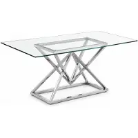 AEA Table en verre Tables à colonne Tables argentées Table en verre Meubles de luxe 180x90