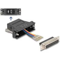DeLOCK Kit de montage adaptateur femelle D-Sub 25 broches vers RJ12 femelle noir