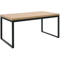 Homestyle4u Table à manger 160x90 cm Chêne Métal Noir Table de salle à manger Table en bois