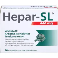 MCM Klosterfrau GmbH, Deutschland Hepar-SL 640 mg comprimés pelliculés pour troubles digestifs, 20 comprimés