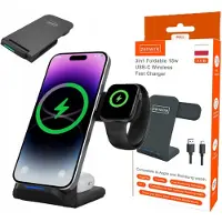 Zenwire Chargeur à induction - chargeur sans fil - 3 en 1 - USB-C - pour Apple Samsung - pour Smart Watch - QI - 15 W