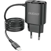 Dudao Chargeur 2x USB Lightning 12W Noir KP14090