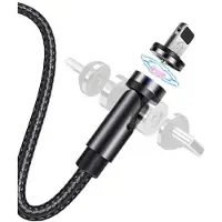 Usams U59 Lightning2.1A Fast Charge 1M Tressé Noir/Noir Sj472Usb01 (Us-Sj472) Adjustable Angle Magnetic Cable