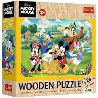 Trefl Puzzle en bois 24 Disney Mickey Mouse Mickey avec ses amis
