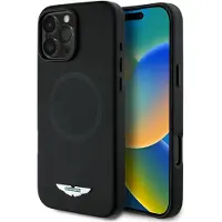 Aston Martin Etui HC FW Logo do iPhone 16 Pro MagSafe czarny (Apple iPhone 16 Pro), Coque pour téléphone portable, Noir