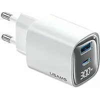 Usams Ład. Réseau. Cc229 30W Ganusb-C/Usb-A Fast Charging Xc Series Blanc/Blanc Cc229Tc02