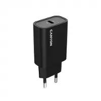 Canyon Adapter charger OnCharge 30CL Max Power 30W 1xPD EU Black (30 W, 1 portion), Chargeur USB, Noir