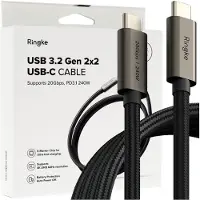 Ringke Câble Usb 3.2 Gen 2X2 Type-C Pd240W 200Cm Noir