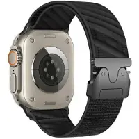 Beline pasek Apple Watch Oblique 38/40/41mm czarny/black (Nylon), Sangles de montre, Noir
