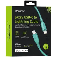 Innostyle Jazzy Usb-C Lightning Mfi Fast Charging Cable For Iphone Polyamide 1M Green