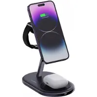 Innostyle Magstation 3-In-1 Inductive Charger For Magsafe Iphone Airpods Watch Charging Station Black