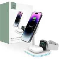 Tech-Protect Qi15W-A27 3V1 Magsafe Magnetic Wireless Charger Blanc