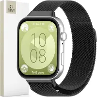 Tech-Protect MilaneseBand strap for Huawei Watch Fit 3 - black (Acier inoxydable), Sangles de montre, Noir