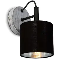Briloner Leuchten LURI - Applique murale et plafonnier - 2737014 - Abat-jour en tissu - Silver Crafted - 1 flamme - douille E14 max. 25 watts - 12 cm